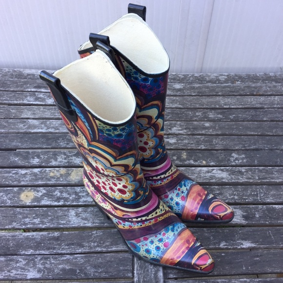 Nature Breeze Cowboy Rain Boots Size 